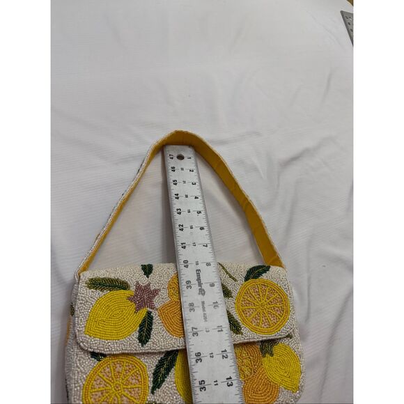 America & Beyond Make Lemonade Beaded Shoulder Bag Handbag - Picture 5 of 13